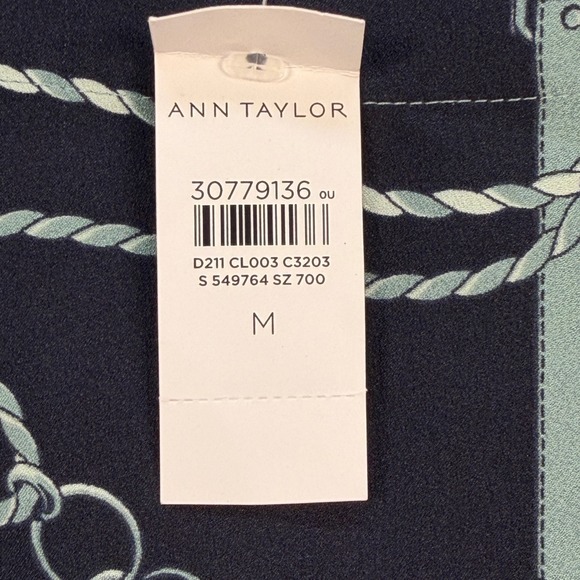 Ann Taylor NWT Kimono Surplice Tie Peplum Career Blouse Green/blue Medium - Picture 11 of 14